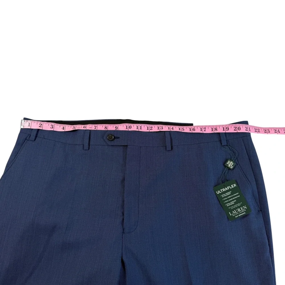 Lauren Ralph Lauren 42x32 Blue Edgewood Ultraflex Wool Pants NEW Classic Fit